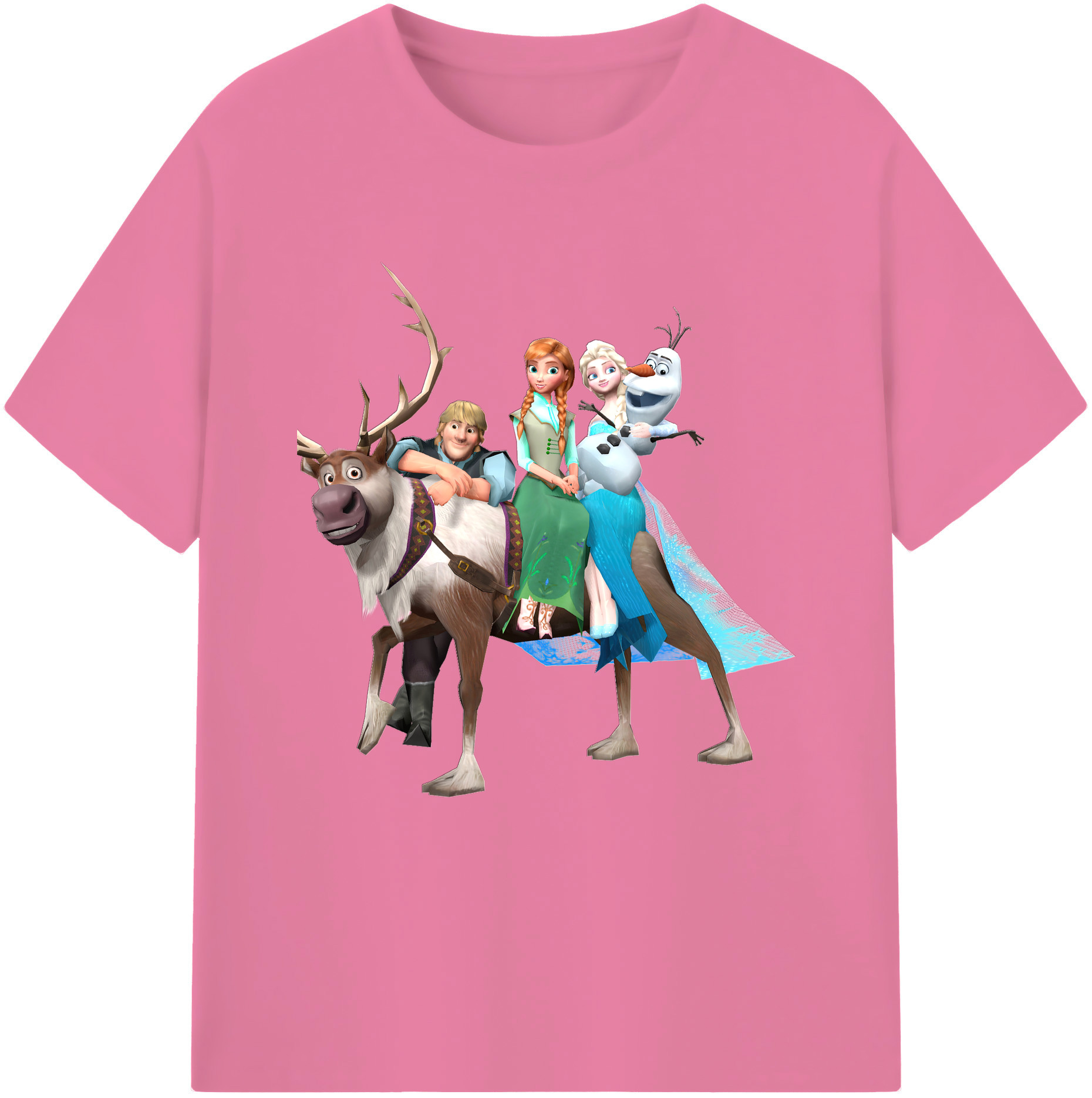 （画像用） アナと雪の女王 アンナ エルサ Frozen Anna Elsa 綿100％半袖Tシャツ（フロントプリント）